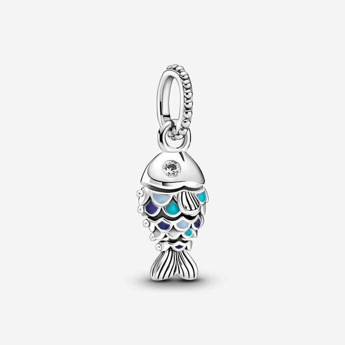 Pendentif Charm Poisson Bleu