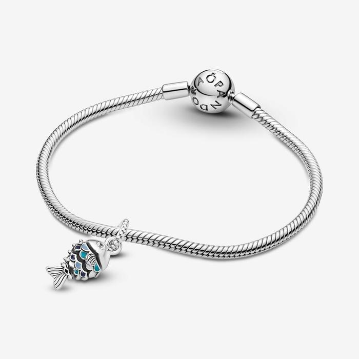 Pendentif Charm Poisson Bleu
