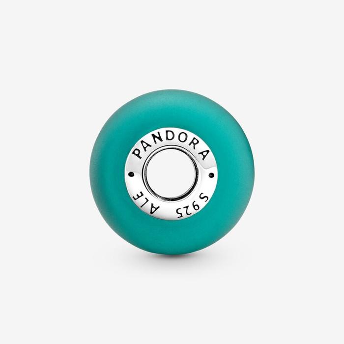 Breloque en verre de Murano vert opaque