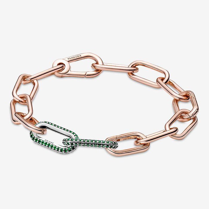 Charm Doppio Link Pietre Luminose Verdi Pandora ME