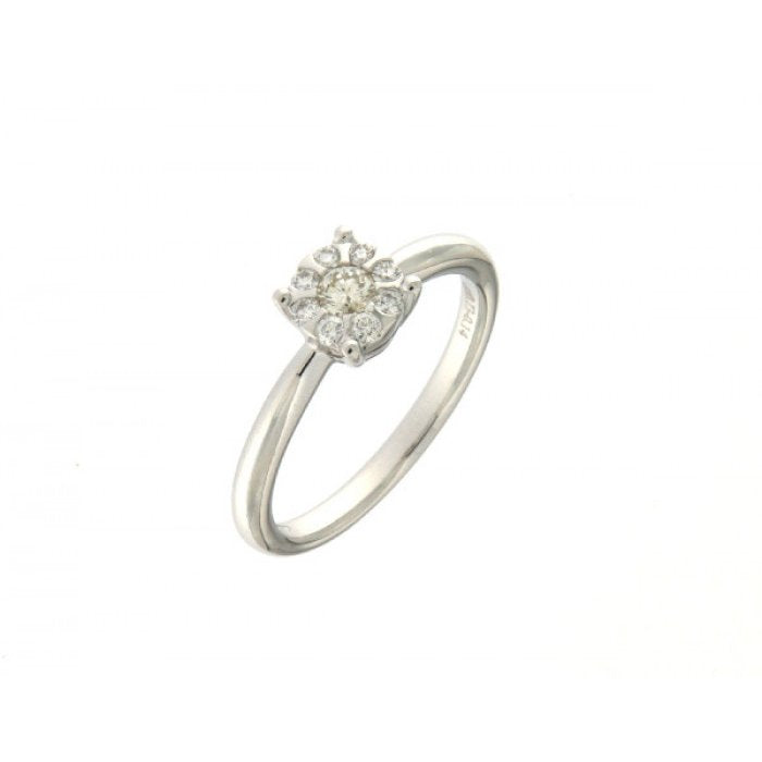 BAGUE SOLITAIRE PAVE' BR