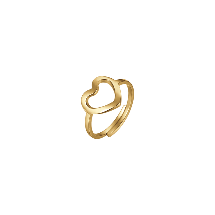 WOMEN'S RING IN IP GOLD STEEL WITH HEART
