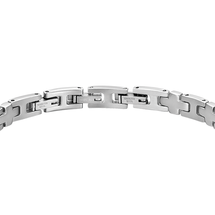 BRACELET HOMME EN MAILLE CROISÉE ACIER