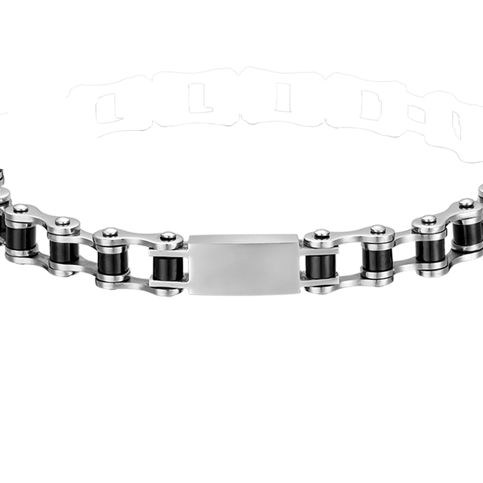 BRACCIALE UOMO IN ACCIAIO CATENA BICI IP NERO