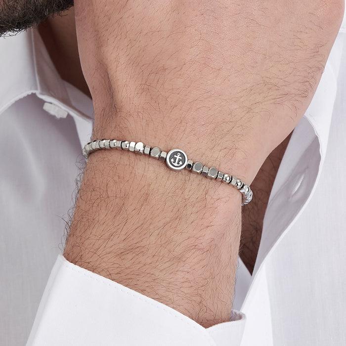 MEN'S STEEL BRACELET WITH ANCHOR ELEMENT