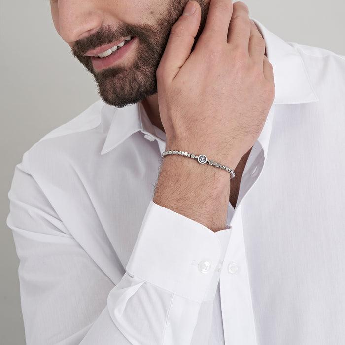 MEN'S STEEL BRACELET WITH ANCHOR ELEMENT