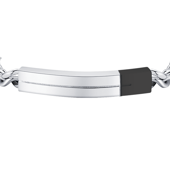 BRACCIALE UOMO IN ACCIAIO CON ELEMENTO IN ACCIAIO ROSA