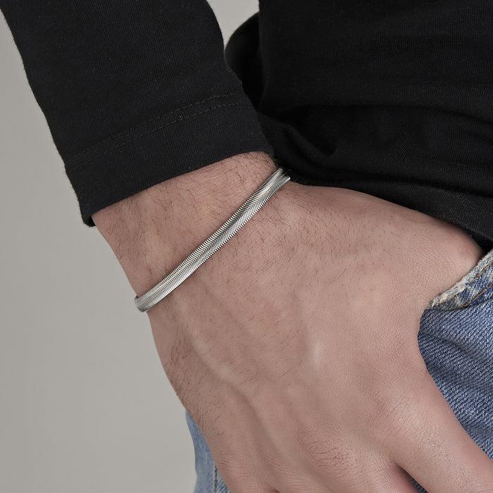 MEN'S STEEL BRACELET WITH THIN MESH