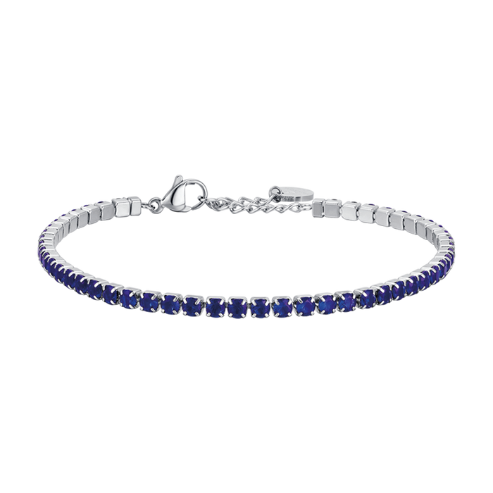 MEN'S TENNIS BRACELET IN STEEL WITH BLUE CRYSTALS