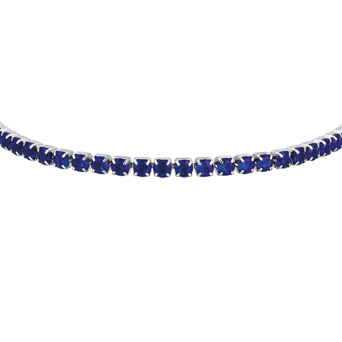 MEN'S TENNIS BRACELET IN STEEL WITH BLUE CRYSTALS