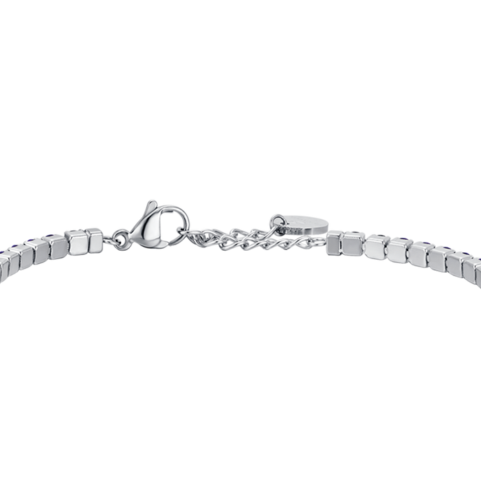 MEN'S TENNIS BRACELET IN STEEL WITH BLUE CRYSTALS