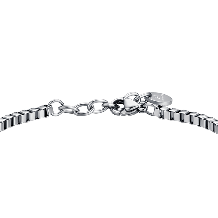 BRACCIALE UOMO IN ACCIAIO CON PIASTRA E CRISTALLI BIANCHI