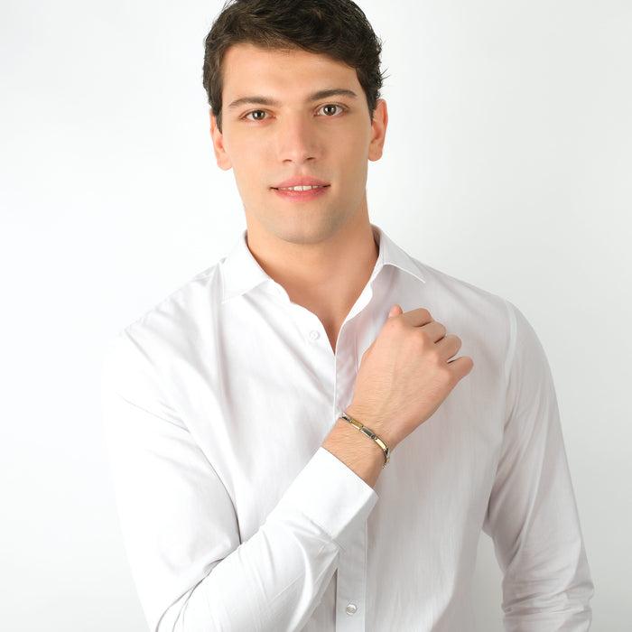 BRACELET HOMME EN ACIER ET ACIER IP GOLD