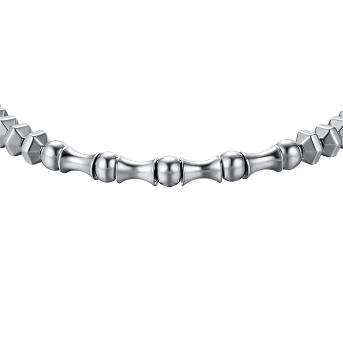 BRACCIALE UOMO IN ACCIAIO CON EMATITE SILVER ED ELEMENTI IN ACCIAIO