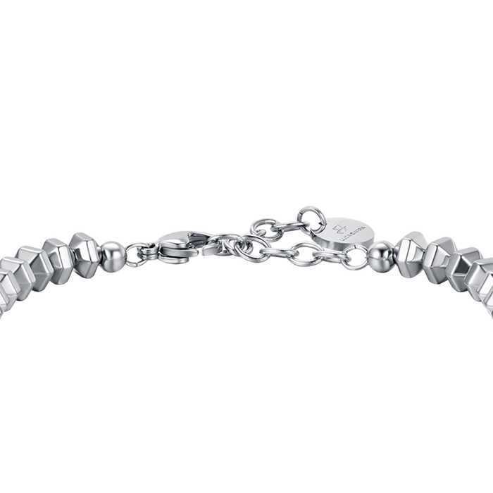 BRACCIALE UOMO IN ACCIAIO CON EMATITE SILVER ED ELEMENTI IN ACCIAIO