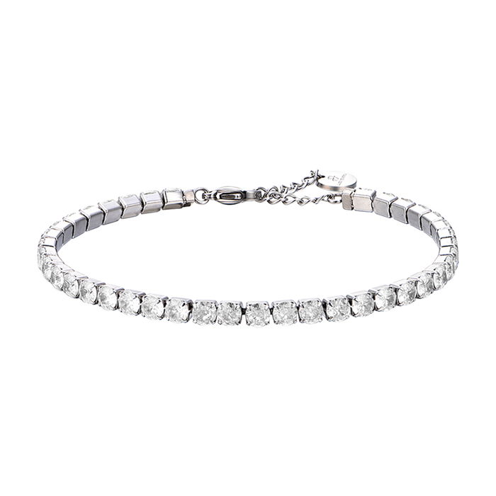 MEN'S TENNIS BRACELET IN STEEL WITH WHITE CRYSTALS