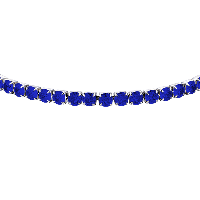 BRACCIALE TENNIS UOMO IN ACCIAIO CON CRISTALLI BLU