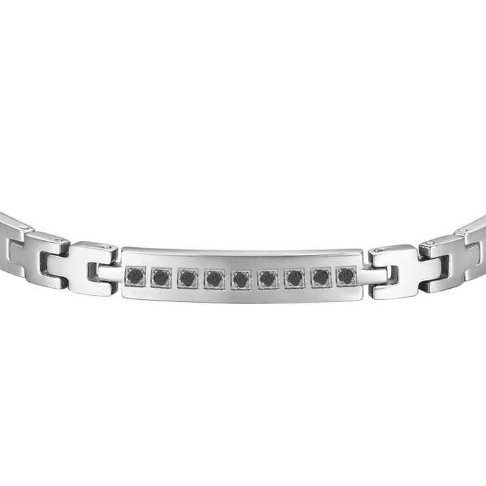 MEN'S BRACELET IN STEEL WITH BLACK CRYSTALS