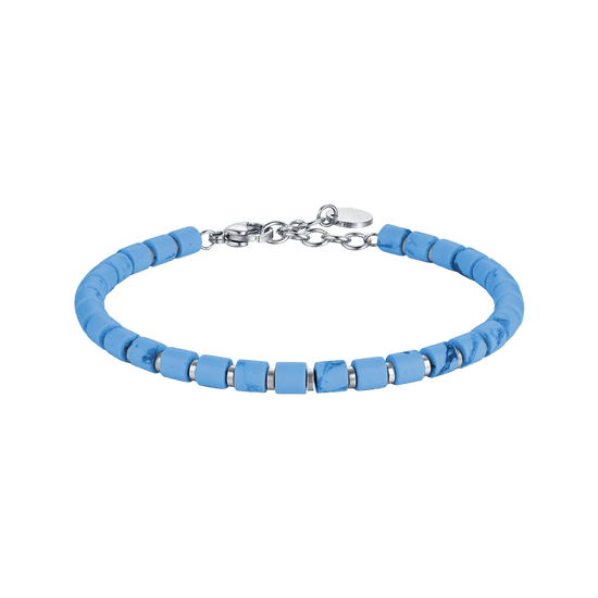 MEN'S BRACELET IN STEEL WITH TURQUOISE STONES
