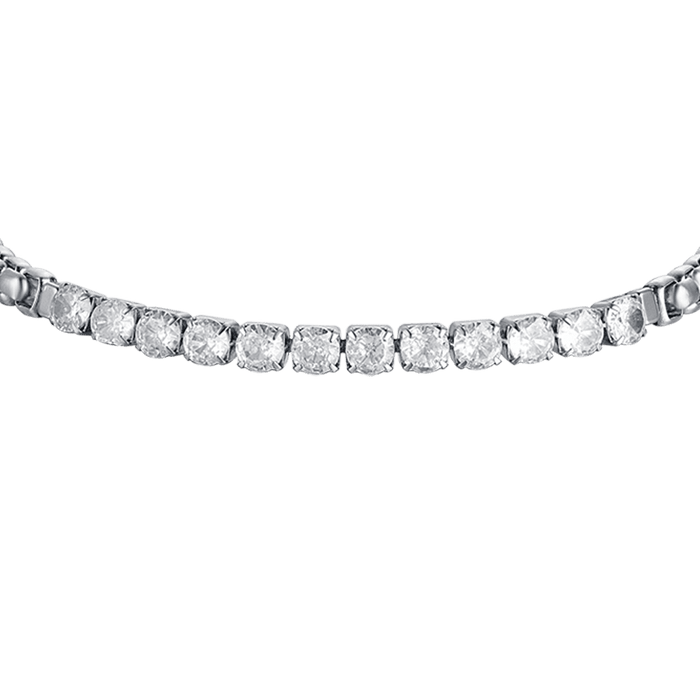 BRACCIALE UOMO IN ACCIAIO CON CRISTALLI BIANCHI