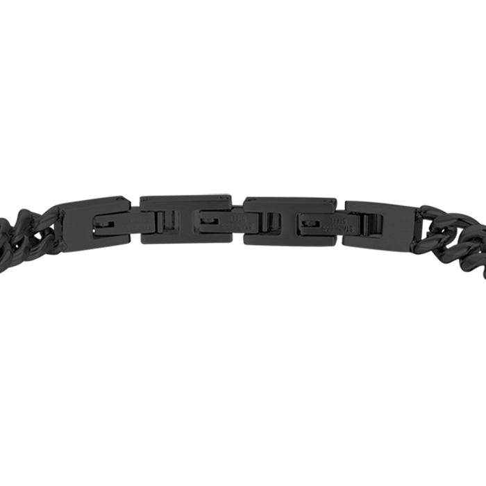 BRACCIALE UOMO IN ACCIAIO IP NERO CON ELEMENTO CON CRISTALLI NERI