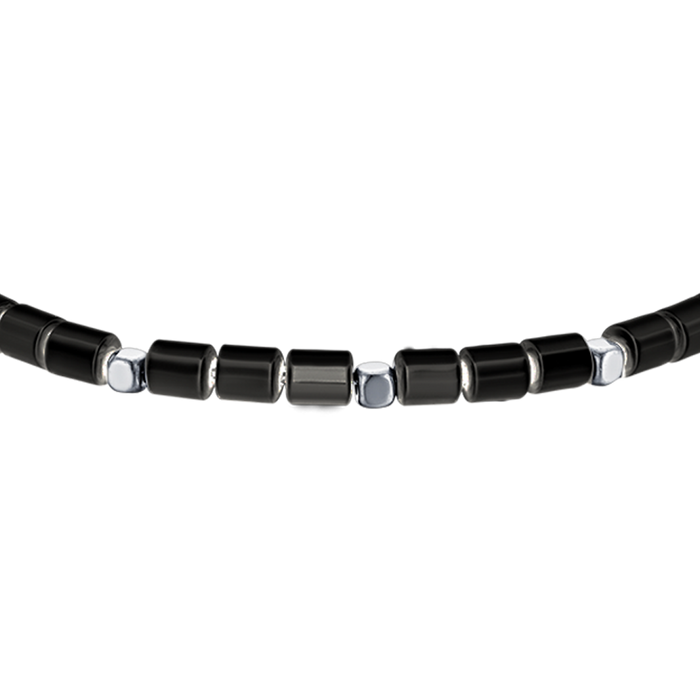 BRACCIALE UOMO IN ACCIAIO CON EMATITE IP GUN E SILVER
