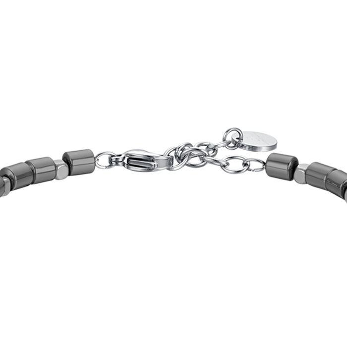BRACCIALE UOMO IN ACCIAIO CON EMATITE IP GUN E SILVER