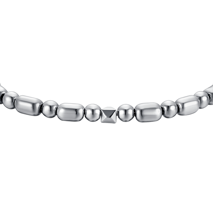 MEN'S BRACELET IN STEEL WITH SILVER HEMATITE