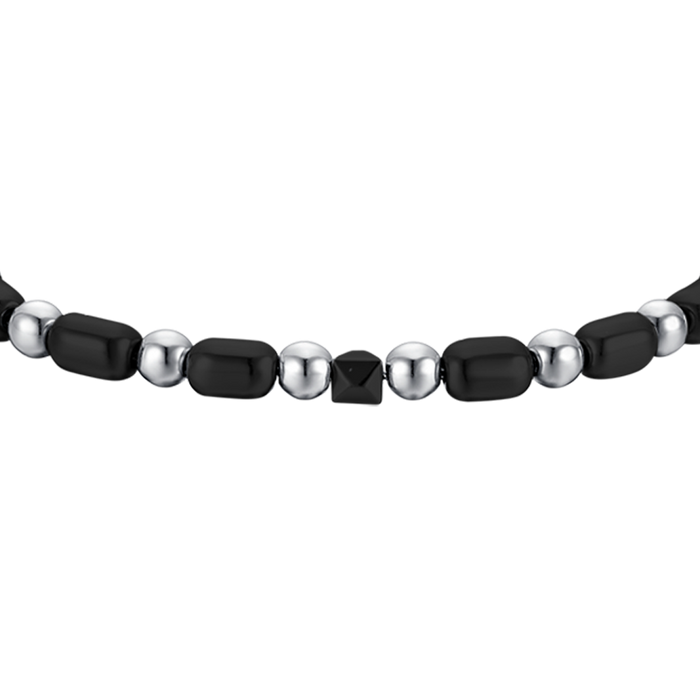 BRACCIALE UOMO IN ACCIAIO CON EMATITE IP GUN E NERA