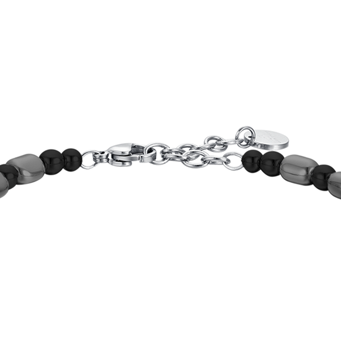 BRACCIALE UOMO IN ACCIAIO CON EMATITE IP GUN E NERA