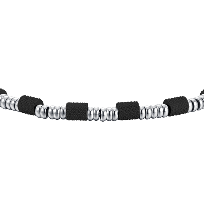 BRACCIALE UOMO IN ACCIAIO CON ELEMENTI IP NERO