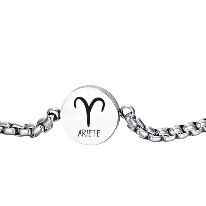 MEN'S BRACELET IN STEEL ZODIAC SIGN ARIES PLATE