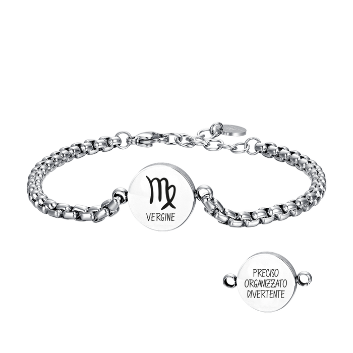 MEN'S BRACELET IN STEEL ZODIAC SIGN VIRGO PLATE