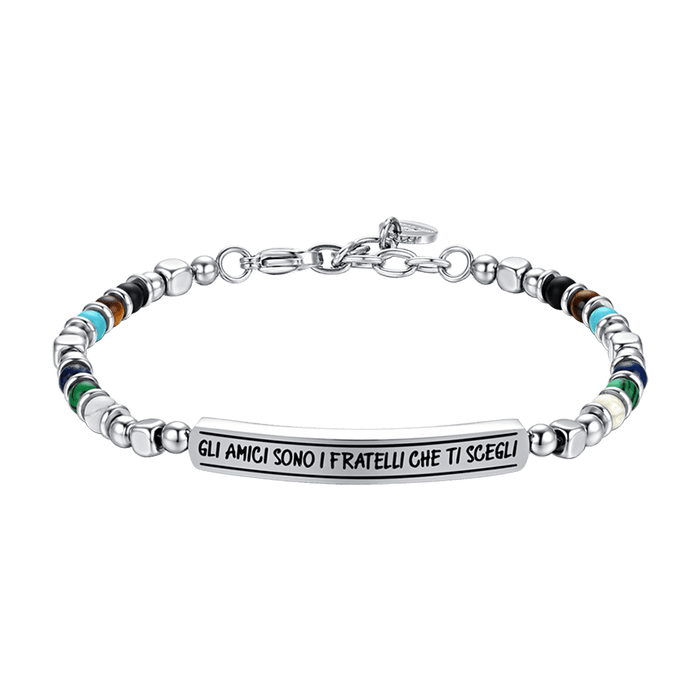 BRACELET EN ACIER POUR HOMME LES AMIS SONT LES FRÈRES QUE VOUS CHOISISSEZ