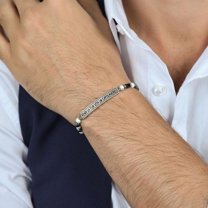 BRACCIALE UOMO IN ACCIAIO RENDI LA TUA VITA UN CAPOLAVORO