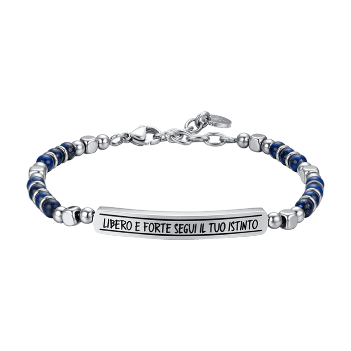BRACCIALE UOMO IN ACCIAIO LIBERO E FORTE SEGUI IL TUO ISTINTO