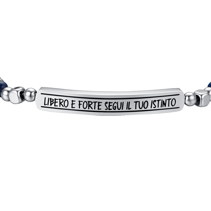 BRACCIALE UOMO IN ACCIAIO LIBERO E FORTE SEGUI IL TUO ISTINTO