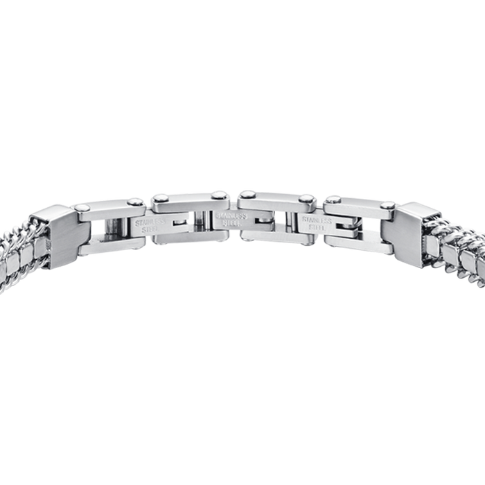 BRACELET DE TENNIS HOMME EN ACIER AVEC CRISTAUX NOIRS