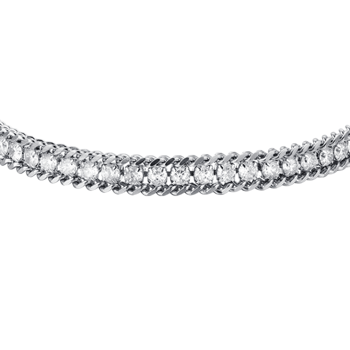 BRACELET DE TENNIS HOMME EN ACIER AVEC CRISTAUX BLANCS