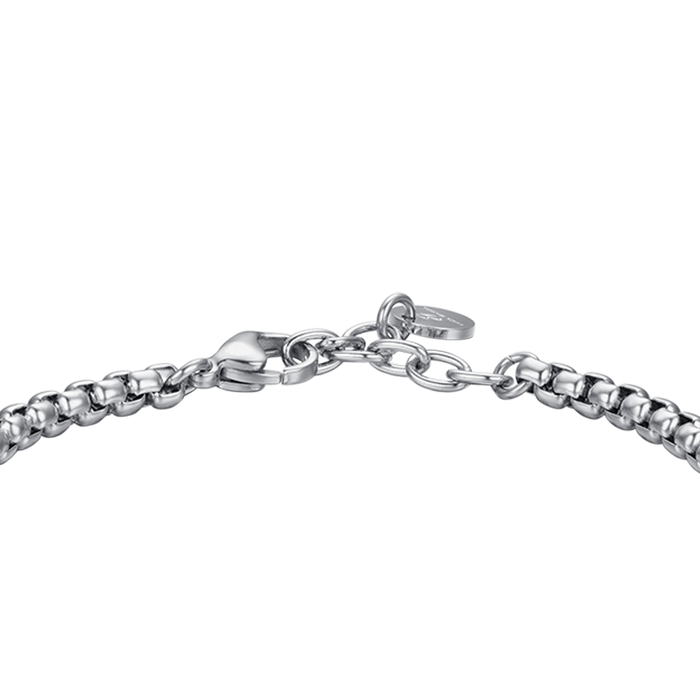 BRACCIALE UOMO IN ACCIAIO ELEMENTO CON CRISTALLI NERI