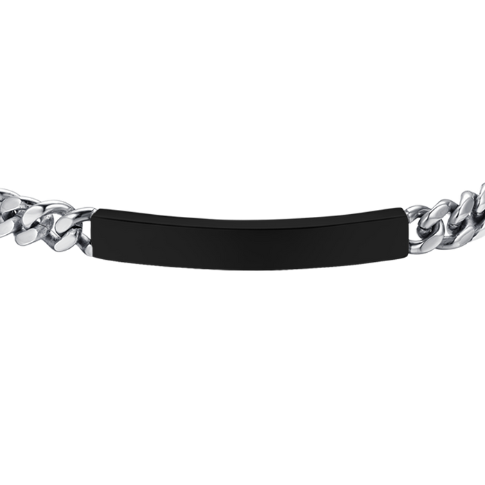 MEN'S BRACELET IN STEEL WITH SILVER PLATE BLACK IP