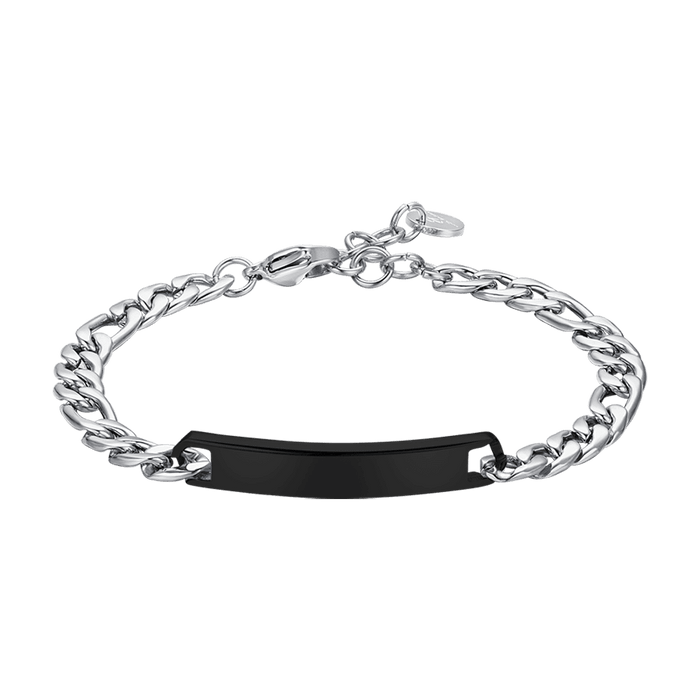 MEN'S BRACELET IN STEEL WITH BLACK IP PLATE