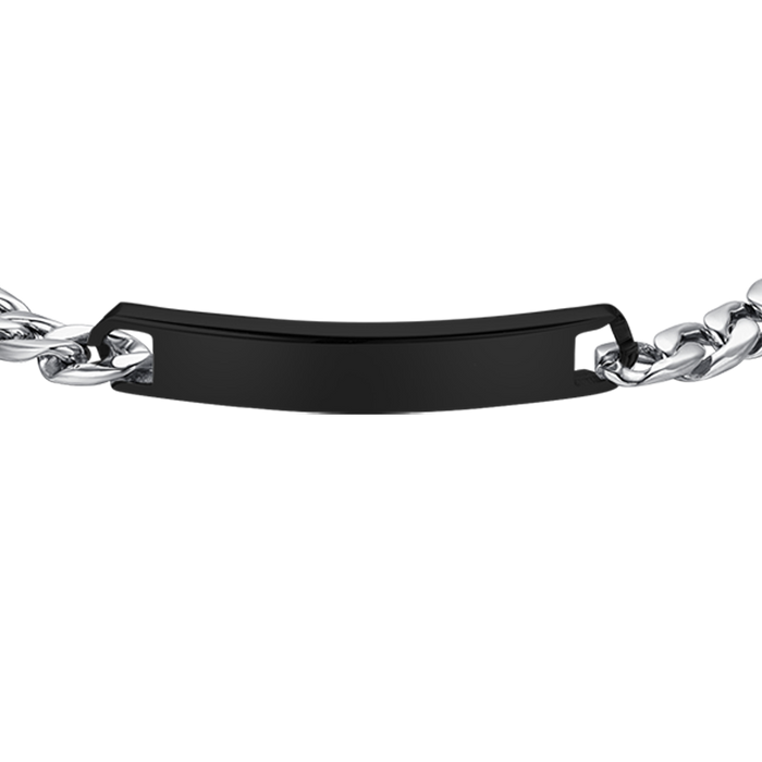 MEN'S BRACELET IN STEEL WITH BLACK IP PLATE