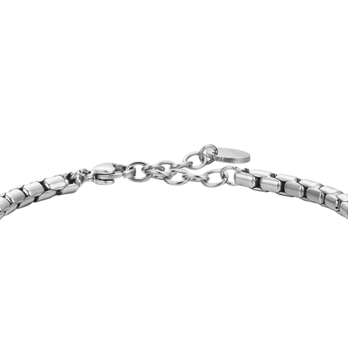 BRACELET HOMME EN ACIER AVEC AGATE NOIRE