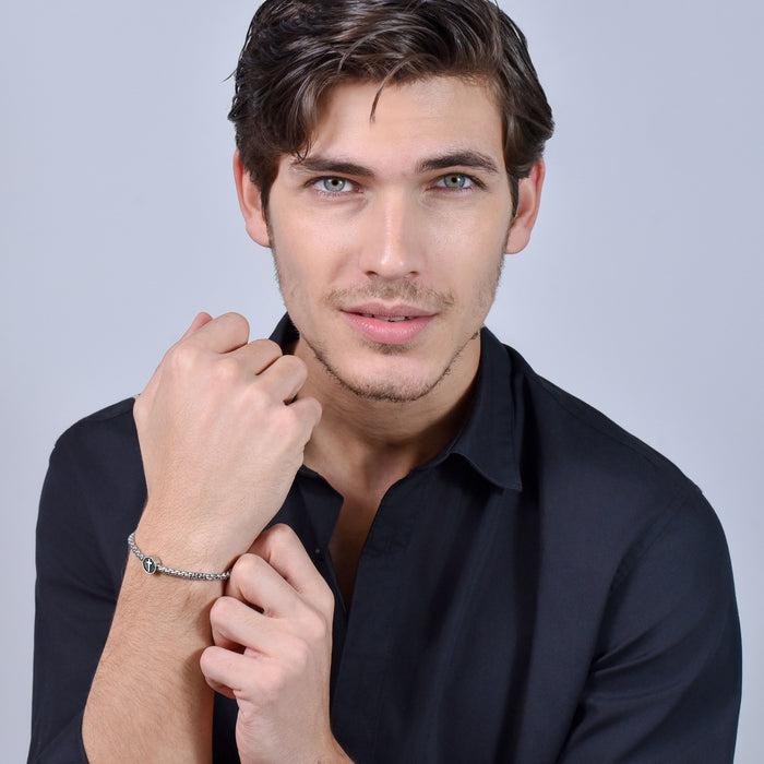 BRACELET HOMME EN ACIER AVEC CROIX