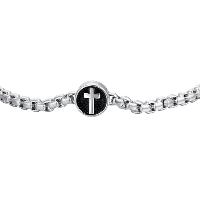 BRACELET HOMME EN ACIER AVEC CROIX