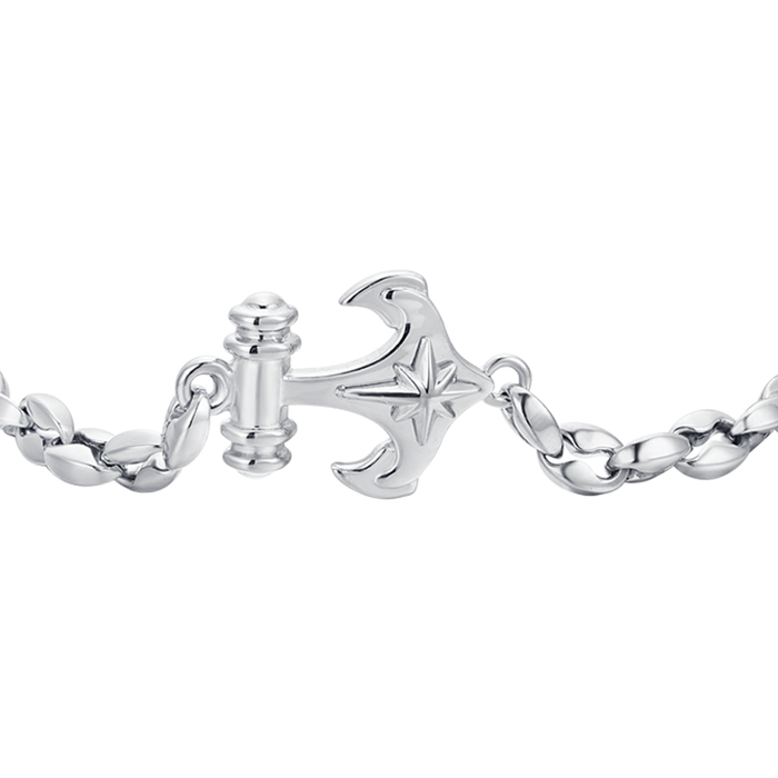 BRACELET HOMME EN ACIER ANCRE ET ROSE DES VENTS