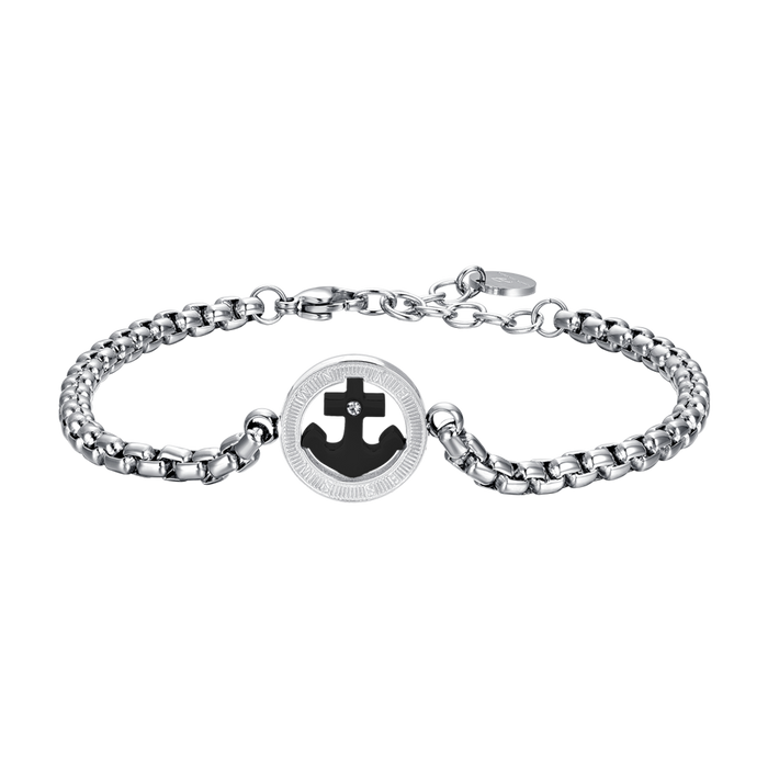 BRACELET HOMME EN ACIER ANCRE IP NOIR