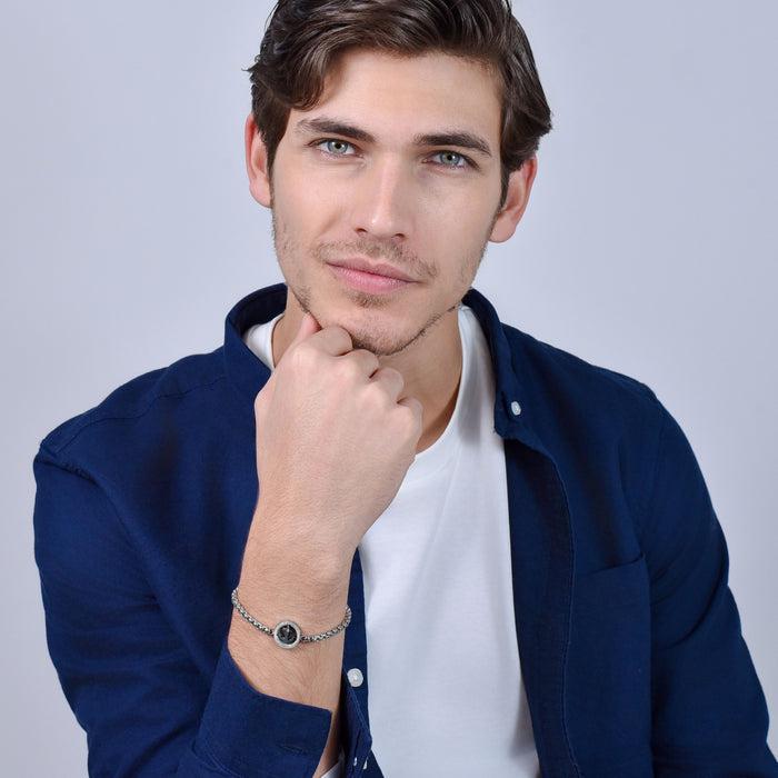 BRACELET HOMME EN ACIER ANCRE IP NOIR