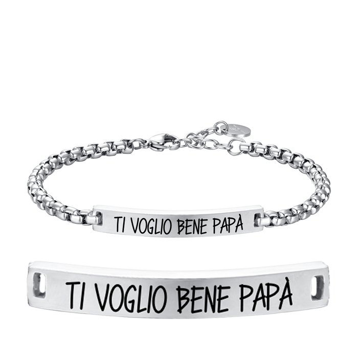 BRACELET HOMME EN ACIER JE T'AIME PAPA